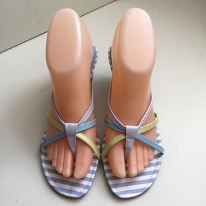 Manolo Blahnik Strappy Kitten Heel Sandal 7 US